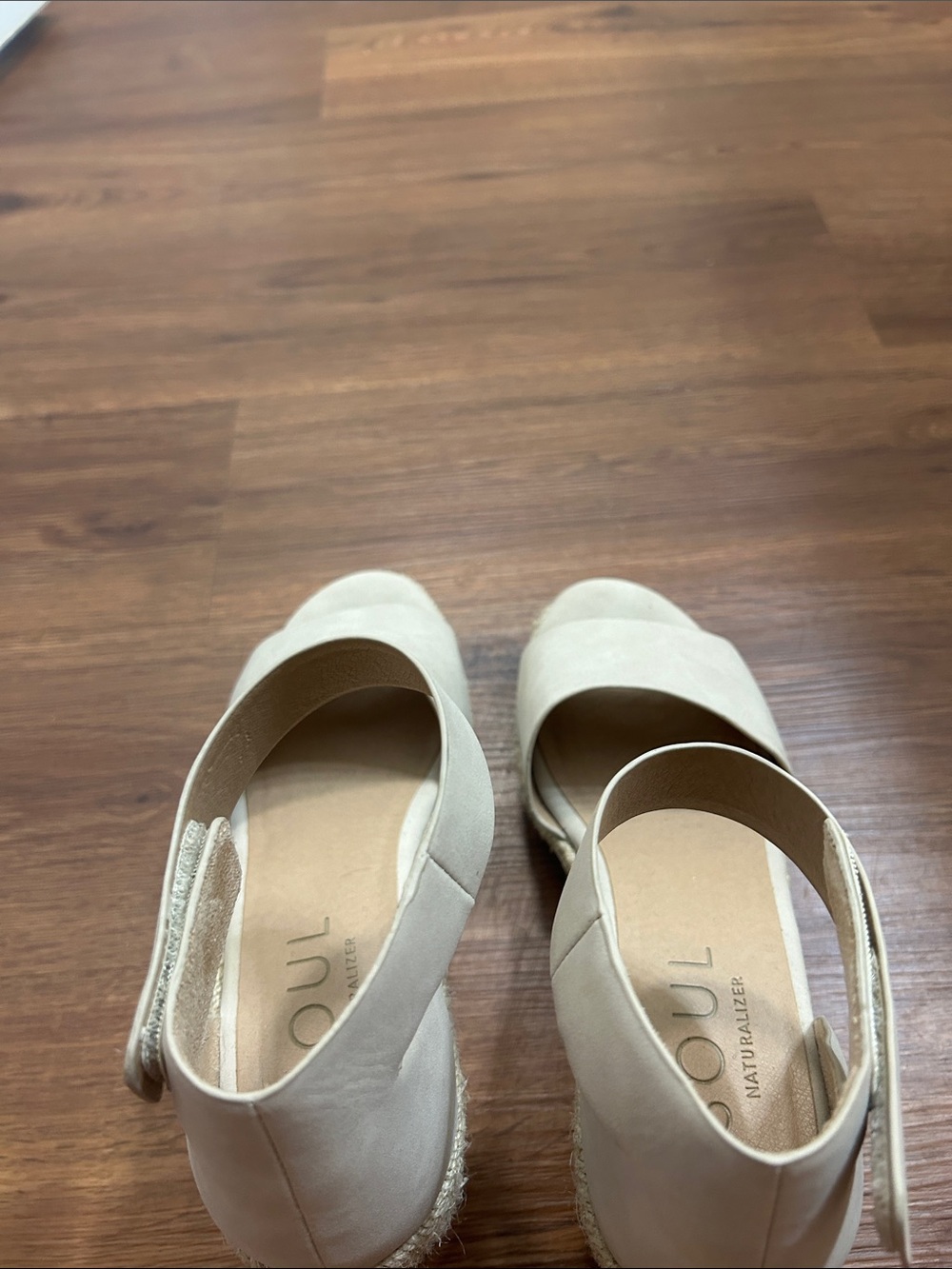 Naturalizer Beige Espadrille Wedge Sandals